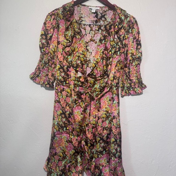 Dresses & Skirts - Topshop Floral Ruffle Mini Dress Womens Size 6 Autumn Wedding Guest Cocktail